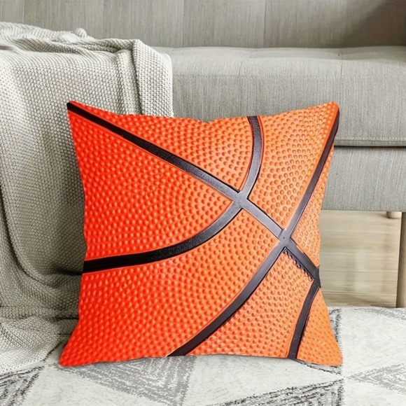 🏀 Basketball Pillow Cover + Insert – Sporty Chic Room Decor - Picture 3 of 3